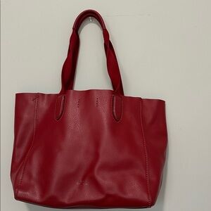 Coach Cherry Red Leather derby Tote